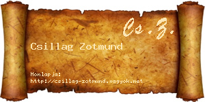 Csillag Zotmund névjegykártya